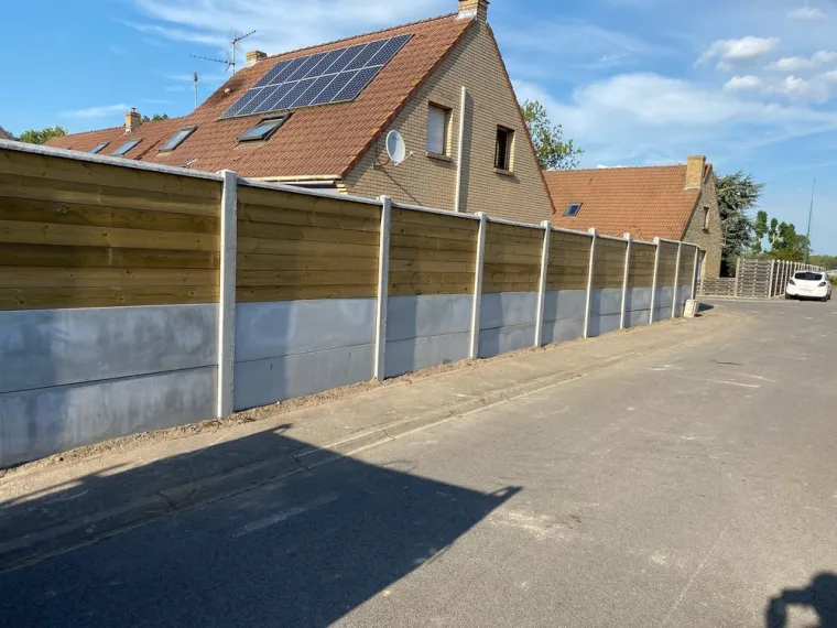 Pose de clôture rigide avec soubassement autour d'une propriété privée, Dunkerque, TP4F
